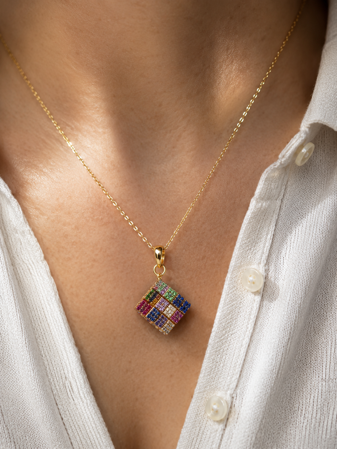 Chroma Cube Necklace