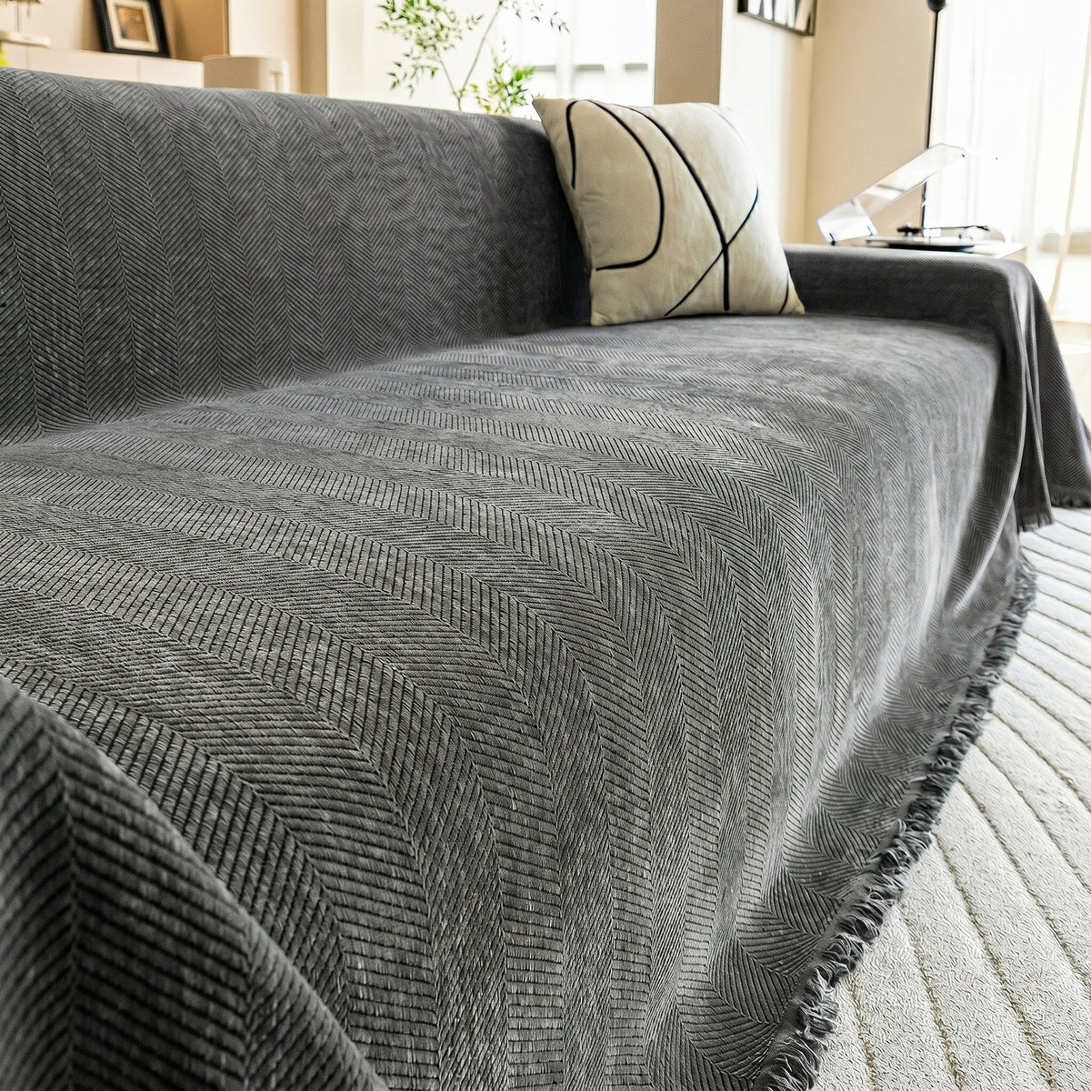 Herringbone Chenille Couch Blanket