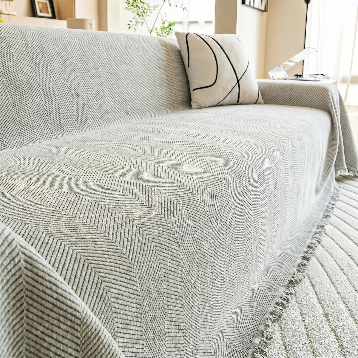 Herringbone Chenille Couch Blanket
